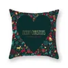 Funda de almohada roja y verde de Navidad, funda de almohada con estampado de alce de árbol de Navidad, fundas de cojín de piel de melocotón, decoración de sofá para el hogar TH0314