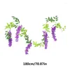Fiori Decorativi Glicine Ghirlanda Impiccagioni Fiore Seta Da Parete Artificiale 1,8 M Per Camera E Sfondo Matrimonio / Ricevimento