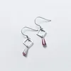 Boucles d'oreilles pendantes MloveAcc authentique 925 argent Sterling géométrique carré breloque pour femme cristal goutte femme