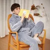 Vrouwen Nachtkleding Koppels Pyjama Sets Vrouwen Mannen Winter Dikker Warme Pyjama Suits 2 Delige Set Liefhebbers Homewear Zachte pijama