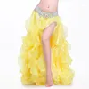 Scene Wear Women Professional Belly Dance Costume Wave kjol Sexig slits kjolar orientaliska kläder för