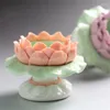 Kandelaars Keramische Lotus Houder Voor Boeddha Creatieve Lamp Woonkamer Kaarslicht Handgemaakte Kandelaar Thuis Tempel Decor Craft