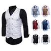 Heren Vesten Britse Stijl Mode Double Breasted Slim Fit Vest Voor Mannen Business Casual Dagelijkse Kleding Feestpak Vest