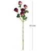 Fleurs décoratives 1 Branche Faux Real Touch Unfading 5 Têtes De Fleurs Centre De Table Haute Simulation Roses En Soie Artificielle Pour Le Mariage