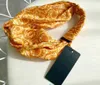 Designer Seidenstirnbänder 2022 Neuankömmling Luxus Damen Mädchen Gold Gelb Blumen Haarbänder Schal Haarschmuck Geschenke Headwraps Hohe Qualität