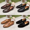 Designer Dress Shoes Men Loafers Genuine Leather Brown black Mens Suede Casual Slip On Wedding Shoes with box 38-46