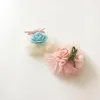 Accessoires pour cheveux Boutique 30 pièces mode mignon feutre fleur épingles à cheveux solide Kawaii Floral dentelle Clips chapeaux rose bleu jaune