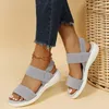 Sandals Elegant Low Heel Women's Orthopedic Shoes Open Toe 2023 Solid Color Large 25-45 Flat Thick Casual