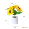 Night Lights Artificial Sunflower Decorative Light Rechargeable Bedroom LED Lamp Creative For Kids Friend Birthday Holiday Gift