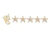Stud Earrings 6pcs/set Dainty Flower Women Fashion Small Fresh Style Delicate Girl Gold Color Jewelry Drop