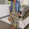 Casual Dresses Fashion Maxi Dress Breathable Beach Loose Relax Fit Elegant Flower Print Suspenders