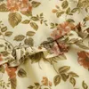 Lässige Kleider Frühling Herbst für Frauen 2023 Eleganter Blumendruck Vintage Halber Stehkragen Langarm Rüschenbesatz Chiffon Mini