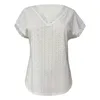 Kvinnors blusar Kvinnor Summer Peplum V Neck Shirt White Social Dress Street Wear Blus Tops för vårens höstarbetstunikfest