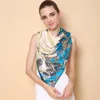 Schals Großer quadratischer Seidenschal für Damen, eleganter Schal mit Klimaanlage, handbemalt, Maulbeerschals FW602