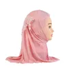 라마단 무슬림 여자 단색 원피스 히잡 모자 Eid 이슬람 아이들은 직접기도하는 터번 숄 헤드웨어