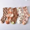 Women Socks Harajuku Retro Embroidery Womaning Kawaii لطيف عرقي لوليتا لايس زهرة الطاقم هدية عيد الميلاد 003