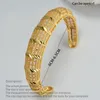 Bangle 24K 4pcs Gold Color Shiny Distortio Bangles For Women Girls Dubai Circle Bracelet Jewelry Ethiopian Bride Wedding Jewerly Gift