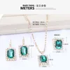 Halsbandörhängen Set Luxury Crystal Stone Jewelry Brand Design Ring for Women Gifts Wedding Balls Passar med klänningar