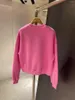 Felpe con cappuccio da donna Felpa da donna con stampa di lettere rosa o grigia Set da donna invernale O-Collo manica lunga Pullover allentato casual Top