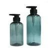 Butelki do przechowywania 300 ml 500 ml czarnej pompy balsamowej szampon prysznicowy żel do napełniania butelka niebieska plastikowa pusta okrągłe pojemniki na opakowanie kosmetyczne