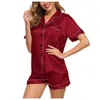 Ensemble de chemise de nuit lingerie Ensemble de chemise de nuit à manches courtes pour femmes