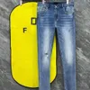 Designer-Jeans Herrenhosen Fashion High Street Blaue, mit Buchstaben bedruckte, dehnbare Motorradhosen für Herren Freizeithosen