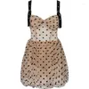 Maillot de bain pour femme Fairy Fan Polka Dots Dress Ladies Korean Jupe-style Maillot de bain une pièce Couvre de manière conservatrice Belly Sexy Spring