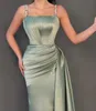 Elegant Green Evening Dresses Beads Straps Party Gown Prom Dresses Waist Decor Formal Long Dress for red carpet special occasion