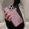 Luxe Paillettes Diamant Placage Vogue pour iPhone 14 13 12 Pro Max Durable Mode Femmes Mince Pleine Protection Doux Pare-chocs Étincelle Couverture Arrière Antichoc