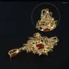 Brooches YYSUNNY Luxury Red Crystal Water Drop For Women Broches Brooch Pin Strass Accessories Female Jewelry Gift