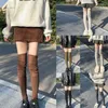 Calzini da donna Tinta unita sopra il ginocchio Calze lunghe a costine in maglia a costine lunghe
