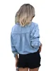 Women voor blouses vintage casual denim shirt met lange mouwen dames