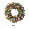 Dekorative Blumen Weihnachtsgirlanden mit 20ly Light wiederverwendbares PVC -Kiefernkegel Batterieantrieb Lichter Kränze Dekorationen