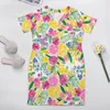 Abiti taglie forti Colroful Fiori luminosi Abito con scollo a V Stampa floreale Vacanza estetica Donne casual moderne VestidoPlus