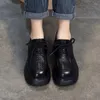 Sandales Johnature rétro en cuir véritable semelle épaisse 2023 été à talons hauts bout rond évidé à lacets décontracté femmes chaussures