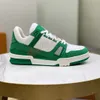 Роскошная дизайнерская повседневная обувь Embossed Trainer Virgil Sneaker тройной белый розовый небесно-голубой черный зеленый желтый джинсовые низкие мужские кроссовки женские кроссовки размер Eur 36-45