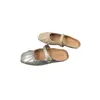 Sandales BCEBYL 2023 Silver Flat Baotou Half-drag Women's Summer Outerwear Mary Jane Muller Chaussures De Marche