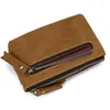 Plånböcker fashsion män affärer mjukt läder bifold plånbok hållare handväska unisex riktig ko korta smala innehavare pengar väska