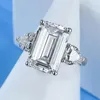 Cluster Rings Gem Ring Emerald Cut 5 12 8 Small Design Sugar Diamond Female