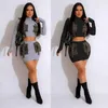 Work Dresses Sexy Y2K Two Piece Skirt Sets For Women 2023 Casual Crop Top And Mini Dress Outfit Streetwear