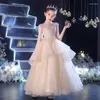 Vestidos de garotas meninas grandes, vestido de apresentação muito elegante, crianças brilham lanteia