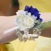 Dekorativa blommor Brud Corsage Wedding Props Flower Boutonniere Artificial Decoration Groom Party