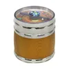 Smoking Pipes New Wheel Four Layer Cigarette Grinder Wood Grain New Product Grinder 63mm4 Zinc Alloy Cigarette Crusher