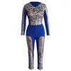 Women's Two Piece Pants Sexy Sequin Bodycon Set Women Clubwear Short Tops And Pencil High Waist Birthday Party Night Club Outfits Sets