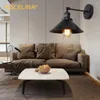 Wandlamp ASCELINA Vintage Loft E27 Double Head Blaker Lights Iron Industrial Met Schakelaar Voor Nachtkastje Woonkamer