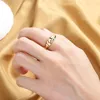 Cluster Rings S925 S925 Sterling Silver Ring Gold Irregular Open For Women Fashion Gift Wedding Charm Jewelry