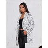 Ternos femininos Blazers 2023 Feminino 28 Cores Blazer Moda Sem Posicionamento Estampado Feminino Casual Pequeno Terno Jaqueta Trend Wear Drop Dhtqe