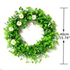 Decorative Flowers Little Daisy Lucky Clover Garlands Artificial Wreaths Simulation Garland For Wedding Party Supplies Home Decoration 43cm