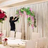 Fleurs décoratives glycines guirlande tentures fleur mur soie artificielle 1.8 m pour chambre et mariage toile de fond/réception