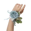 Charm-Armbänder Elfenbein Handgelenk Corsage Brautjungfer Schwestern handgemachte Blume künstliche Seide Rose Armband Blumen für Hochzeit Tanzen Party Dekor